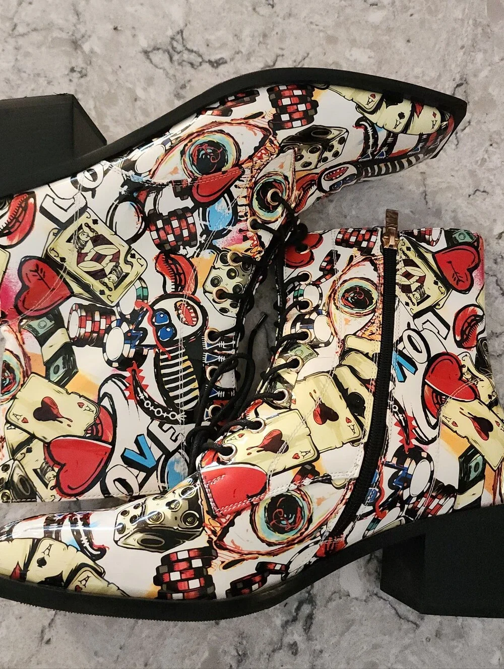 Bold & Beautiful Pop-Art Boots  Size 10